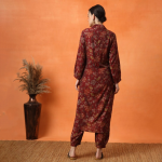 Floral Embroidered Regular Thread Work Kurta with Trousers