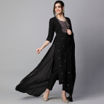 Women Ethnic Motifs Embroidered Regular Kurta With Trousers & Dupatta